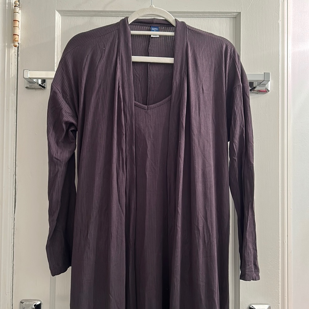 Old Navy Maternity Sunday Sleep Rib-Knit Robe and Nursing Nightgown Set
